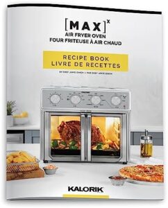 Kalorik MAXX Analog Air Fryer Oven, a 26-quart stainless steel 9-in-1 countertop toaster oven and air fryer combo with rotisserie function.  