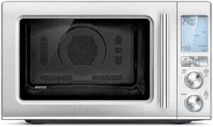 Breville the Combi Wave 3 in 1 Microwave Air Fryer Oven in brushed stainless steel, showcasing its sleek design and versatile functions 
