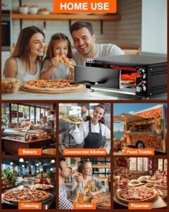PYY Electric Pizza Oven – Stainless Steel Countertop Pizza Cooker with Timer for Home and Commercial Use  