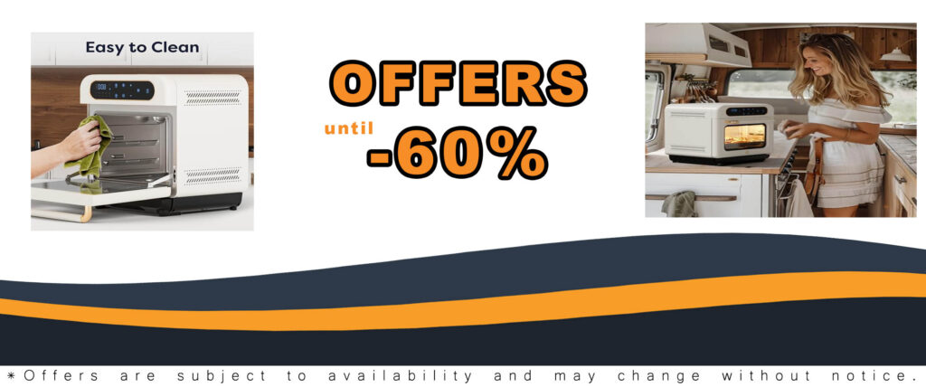 CIARRA 8-in-1 Air Fryer Steam Oven Countertop in White, showcasing its sleek design and versatile cooking options