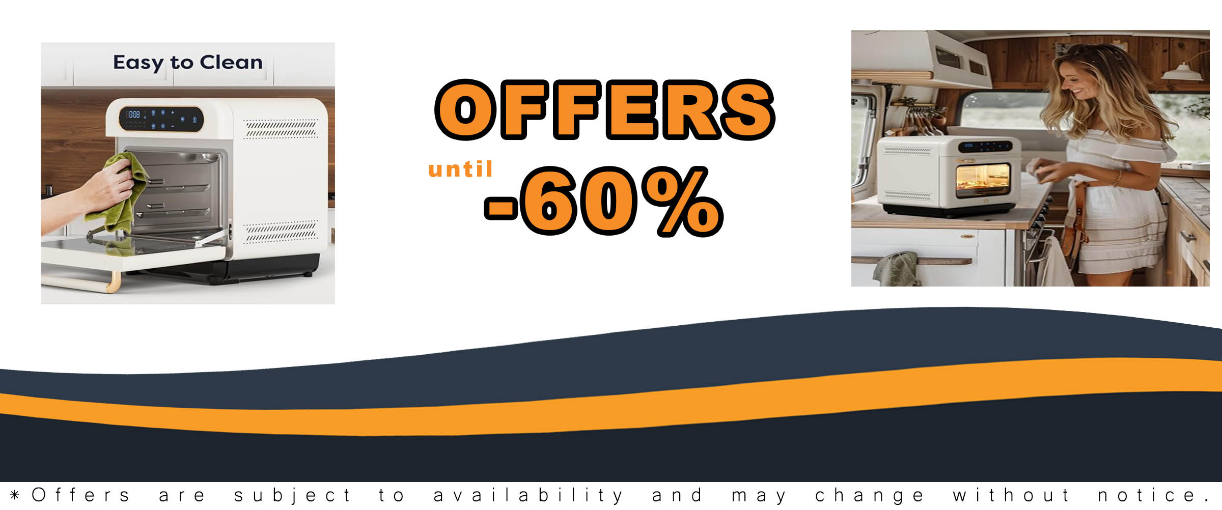 CIARRA 8-in-1 Air Fryer Steam Oven Countertop in White, showcasing its sleek design and versatile cooking options 