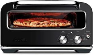 Breville The Smart Oven Pizzaiolo in Black Truffle with pizza cooking