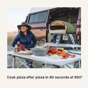 Gozney Roccbox Outdoor Pizza Oven in Green, perfect for outdoor cooking with gas and wood fire options