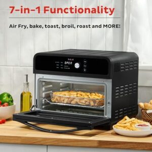 Instant Pot Omni 19QT Toaster Oven Air Fryer with 7-in-1 functions, black, cooking various meals  