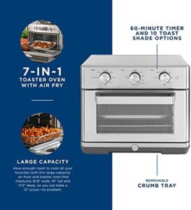 GE Mechanical Air Fryer Toaster Oven with 7 cook modes and large capacity in stainless steel