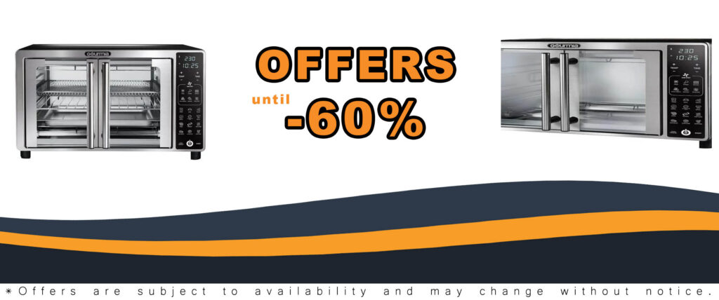 Gourmia Digital Oven with Air Fryer 24 Liters Stainless Steel, featuring a sleek stainless steel design and multi-functionality.