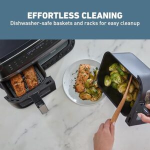 West Bend Air Fryer Dual Basket 10-Quart Capacity, Digital Controls, and Nonstick Baskets