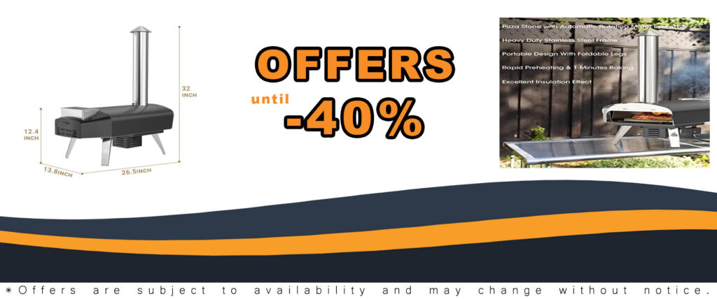 Mimiuo Black Portable Wood Pellet Pizza Oven with 13" Pizza Stone and Foldable Pizza Peel – Wood-Fired Outdoor Pizza Oven