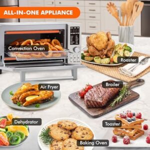 Nuwave Bravo Air Fryer Toaster Smart Oven in Stainless Steel with Digital Controls and Large Capacity