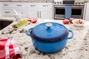 Lodge EC7D33 Color 7.5-Quart Dutch Oven in Caribbean Blue, vibrant and versatile kitchen cookware