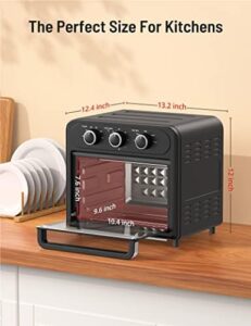 PARIS RHÔNE Air Fryer, 14.8 Quart Toaster Oven in Black with 5-in-1 functionality and six accessories