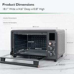 VAL CUCINA Infrared Heating Air Fryer Toaster Oven Combo with non-toxic enamel-coated interior and extra-large capacity  