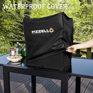 PIZZELLO 4-in-1 Outdoor Pizza Oven with pizza stone, peel, cover, and grill grate, perfect for wood-fired cooking.  
