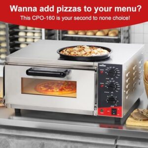 Crosson ETL Listed Countertop Electric Indoor Commercial Pizza Oven with Pizza Stone and Timer