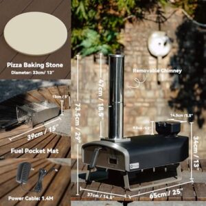 Q Pizza Portable Pizza Oven with automatic rotating stone and wood pellet burning for perfect outdoor pizza cooking 