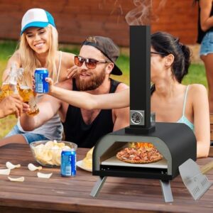 LotFun Outdoor Pizza Oven 11" – Portable Wood Fired Pizza Oven with Pizza Stone, Pizza Shovel and Pizza Cutter