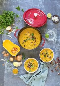 STAUB La Cocotte 3.7L Enamel-Coated Cast Iron Cocotte in Cherry Red with Nickel Knob, Perfect for All Cooktops  