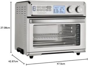 Cuisinart TOA-95 Digital AirFryer Toaster Oven in stainless steel, showcasing its sleek design and digital controls