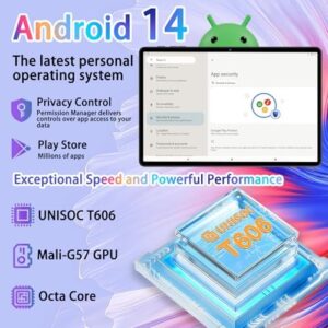 SKYEGG Tablet 11 inch Android 14 with 24GB RAM, 256GB Storage, 5G WiFi, and 13MP Camera  