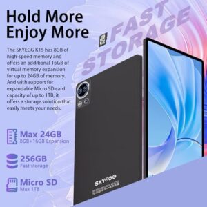 SKYEGG Tablet 11 inch Android 14 with 24GB RAM, 256GB Storage, 5G WiFi, and 13MP Camera  