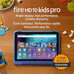 Fire HD 10 Kids Pro tablet for kids, 10.1-inch screen, parental controls, durable Nebula case 
