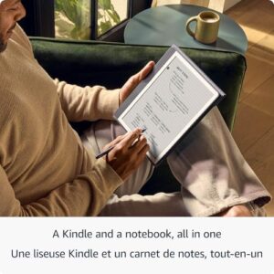 New Amazon Kindle Scribe 32GB with redesigned display and premium pen for writing in books and documents.