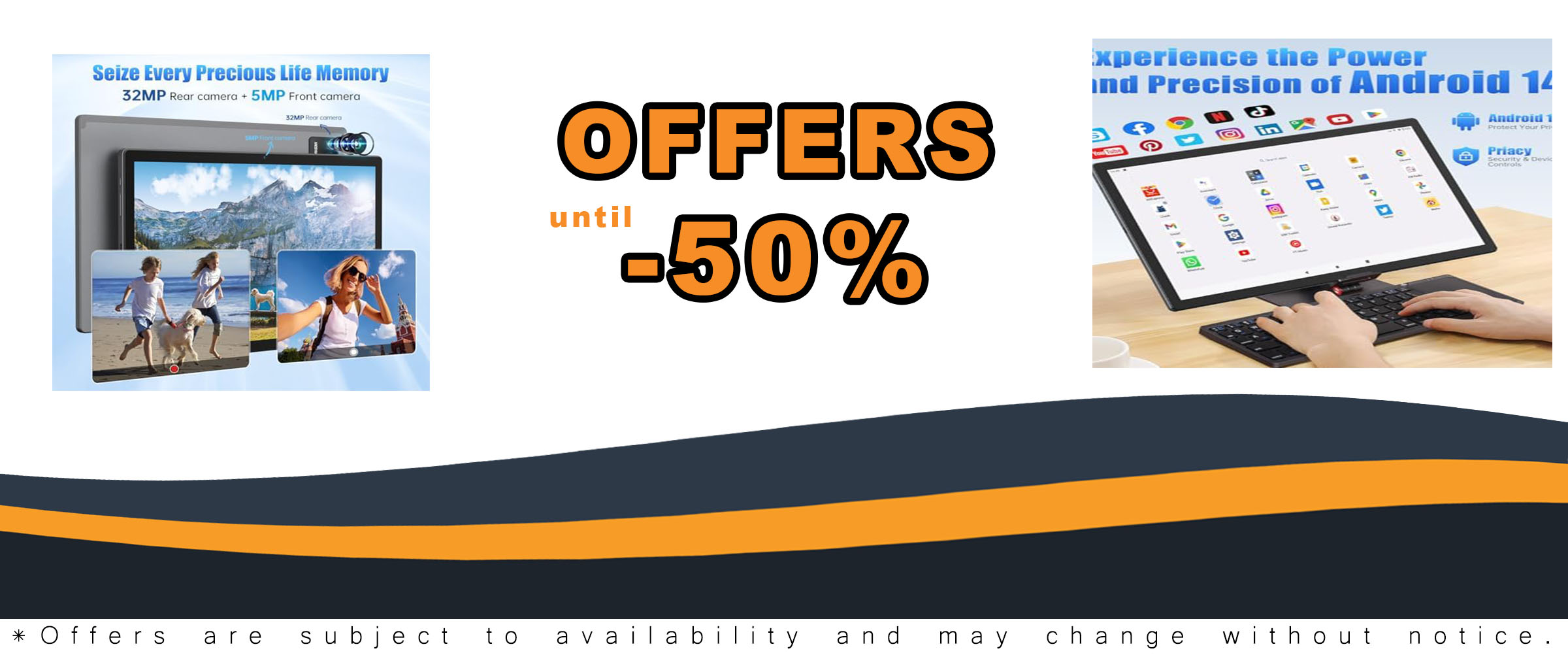 MESWAO 14 Inch Tablet with Android 14, Helio G99 processor, and 12000mAh battery