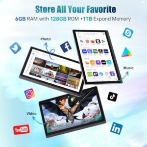 14.1 Inch Android 13 tablet with Full HD display, 6GB RAM, 128GB storage, and long-lasting battery