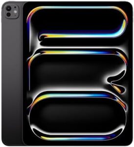 iPad Pro 13-inch (M4) with Ultra Retina XDR display and Face ID, showcasing Space Black finish