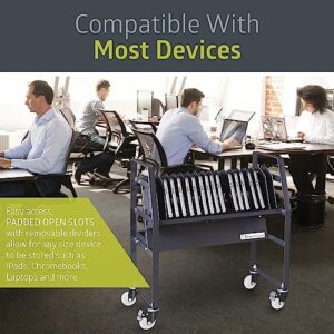 16 Bay Mobile Charging Cart with Wheels for Classrooms and Offices