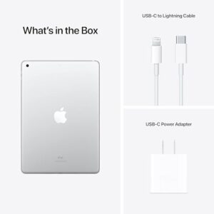 2021 Apple iPad (10.2-inch, Wi-Fi, 256GB) in Silver, Renewed, Displaying Sleek Design and Performance