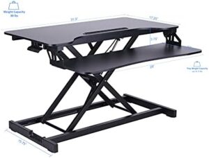 Standing Desk Converter 31.5 Inch with Tablet Mount and Adjustable Height
