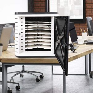 Fully Assembled 10 Device USB Charging Cabinet with Surge Protection and Locking Front Door