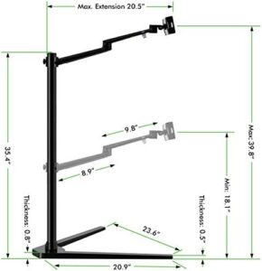 MagicHold 3 in 1 360º Rotating Height Adjusting Laptop Stand for laptops, iPads, and tablets