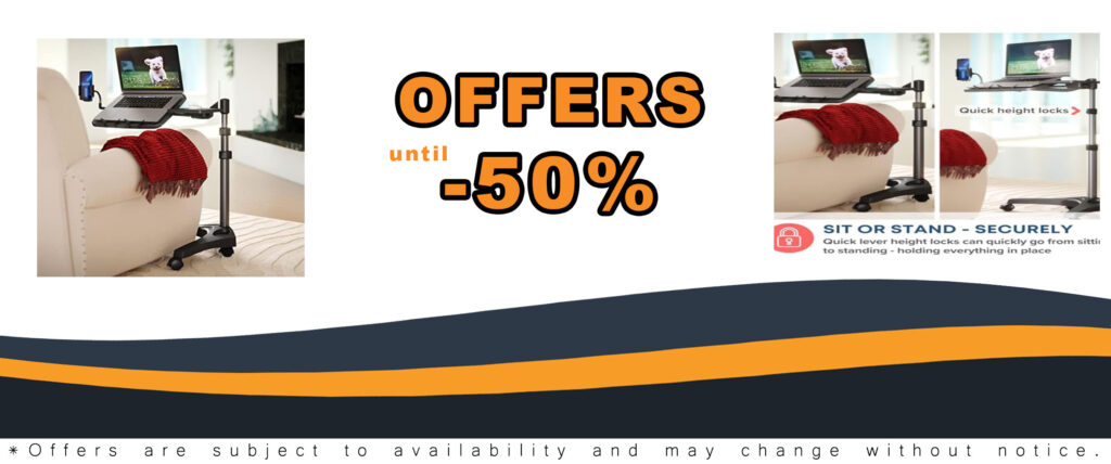 LEVO G2 V16 Mobile Laptop Stand Desk Rolling Cart with Phone Holder and Mouse Tray