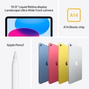 iPad (10th Generation) with A14 Bionic chip, 10.9-inch Liquid Retina Display, and 12MP cameras