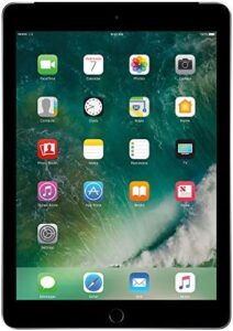 2017 Apple iPad (9.7-inch, WiFi + Cellular, 32GB) Space Gray (Renewed) front view