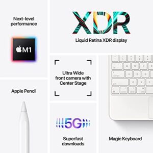 2021 Apple 12.9-inch iPad Pro (Wi-Fi + Cellular, 128GB) in Space Gray – Renewed Model with Stunning Display