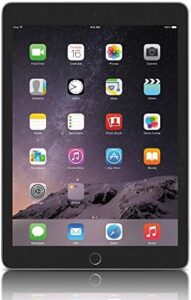 Apple Renewed iPad Air 2-128GB in Space Grey, showcasing the sleek design and impressive screen quality