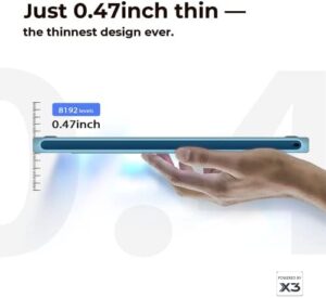 XP PEN Artist 12 2nd drawing tablet with screen, blue color, fully-laminated display, and X3 chip