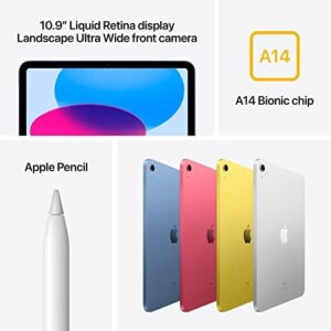 2022 Apple iPad (10.9-inch, Wi-Fi, 64GB) - Silver (Renewed) on a clean white background showcasing its sleek design