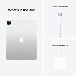 2021 Apple 12.9-inch iPad Pro in silver, showcasing the sleek design and large screen