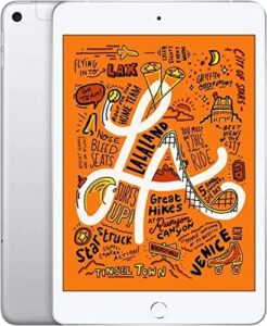 Apple iPad Mini 5th Gen (Wi-Fi + Cellular), 256GB - Silver (Renewed) in use with Retina display