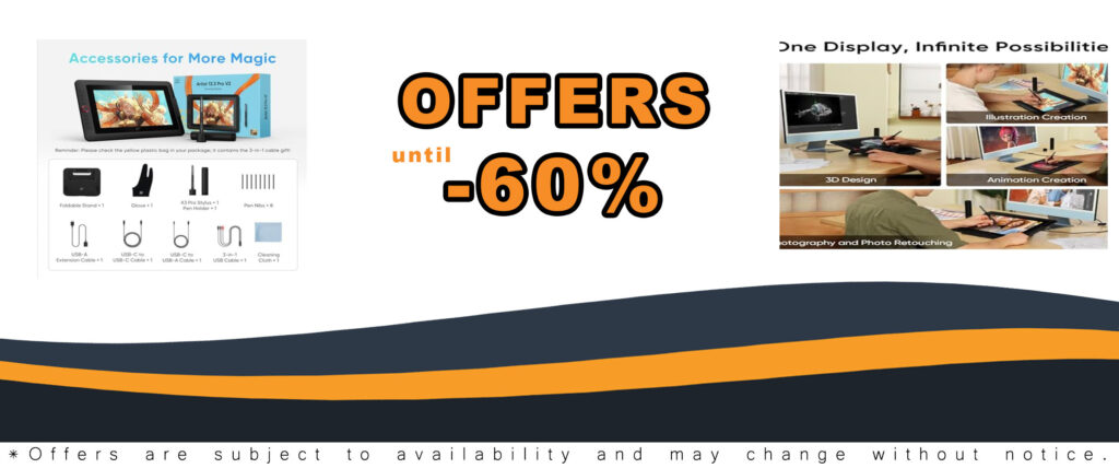 XPPen Artist 13.3 Pro V2 Drawing Tablet with Screen and Anti-Glare Glass