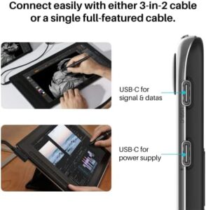 Kamvas Pro 16 drawing tablet with a 15.8-inch QHD screen, QLED full lamination, and 99% sRGB color accuracy