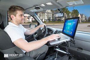 Mount-It! Car Laptop Mount with Full Motion Tray, Extendable Arms, and Lockable Arm for Commercial Vehicles