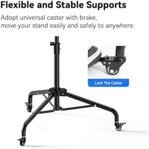 Takerers Tablet Floor Stand with Wheels featuring adjustable height and detachable articulating arm