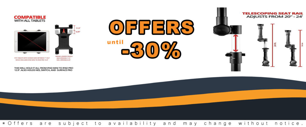 Heavy Duty Tablet Mount For Trucks - Impact Series by Tackform, Universal Vehicle Seat Rail Mount for Tablets