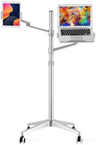 MagicHold Dual Arm Height Adjustable Stand Mount for Laptop, iPad, and Tablet
