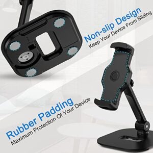 AboveTEK iPad Tablet Stand, perfect for tablets and phones with 4.7''-13.5'' screens, featuring 360° swivel rotation and adjustable height.